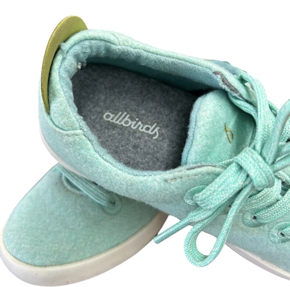 Allbirds Wool Pipers Sustainable Mint Green Lace Up Sneaker Size 6 Marine Blue